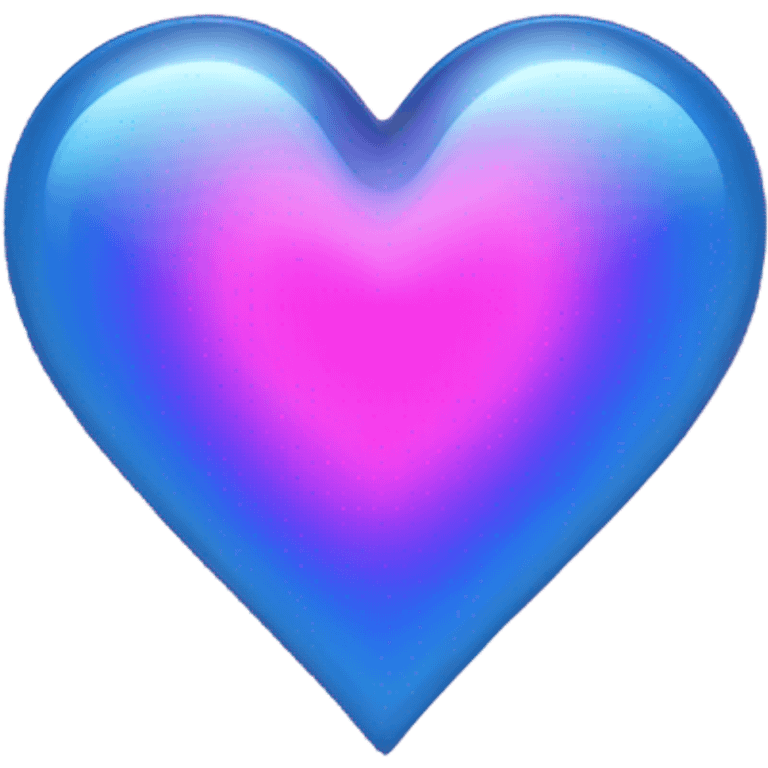 Neon glass blue pink heart  emoji