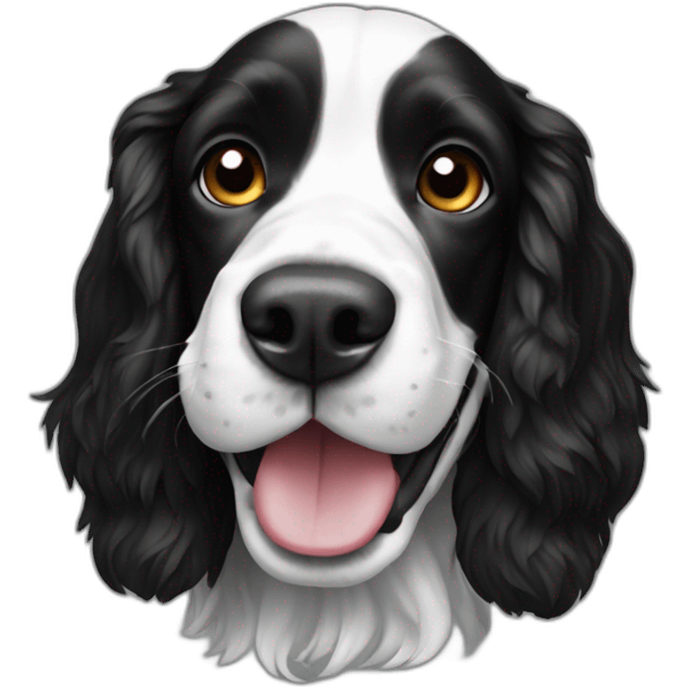 black and white Springer Spaniel emoji