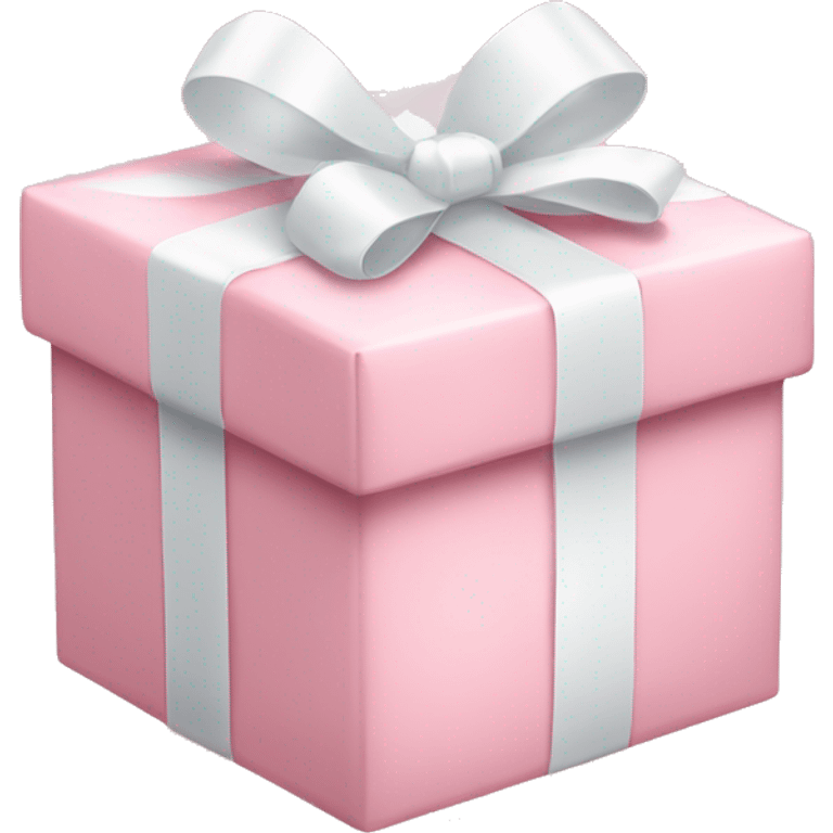 light pink present box with white ribbon bow emoji