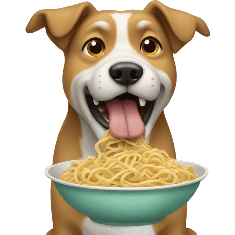 dog eating noodles  emoji