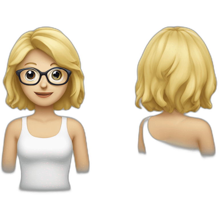 Blonde Frau mit Pferdeschwanz und Brille  emoji