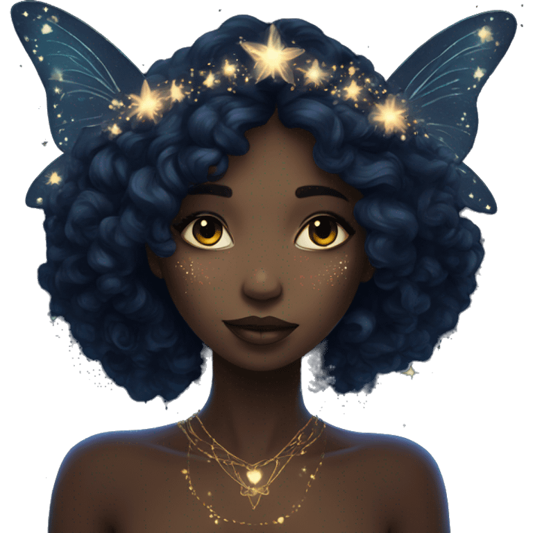 Dark nighttime stars Bohemian hippie fairy emoji