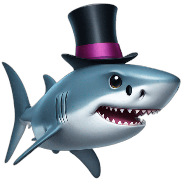 Shark with a top hat emoji