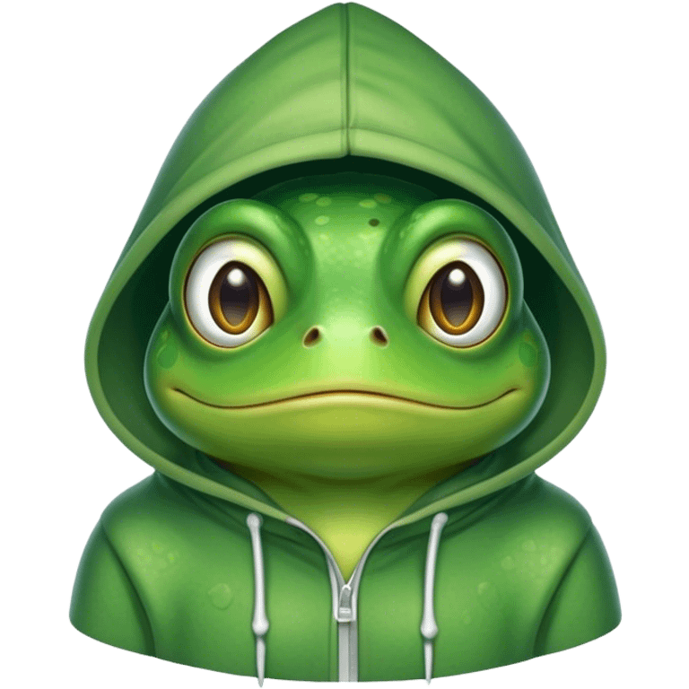 Frog with a hoodie emoji