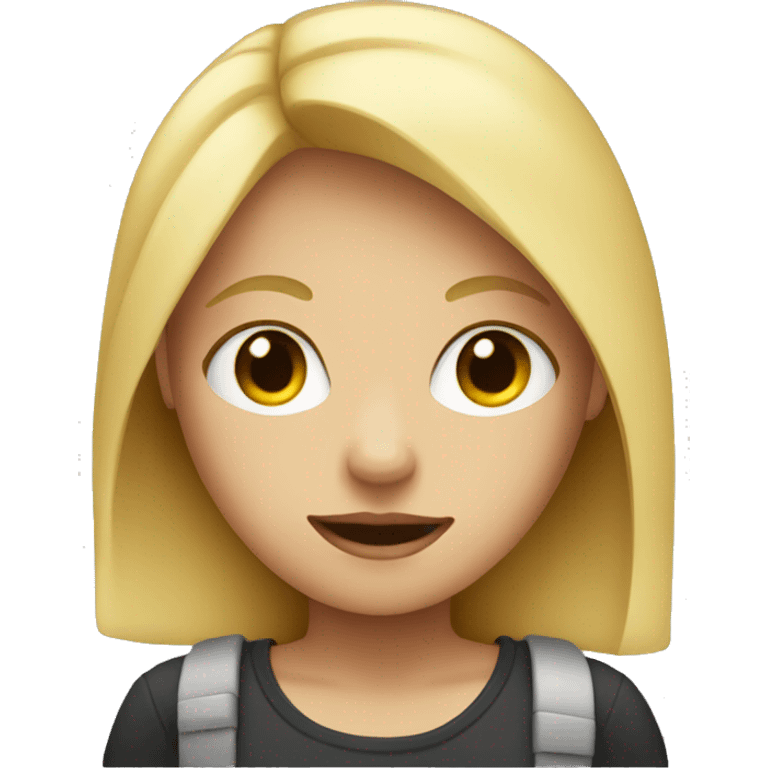 blonde girl with red x over face emoji