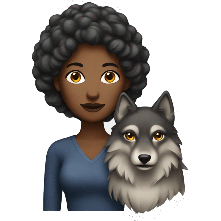 Black women with a Wolf emoji