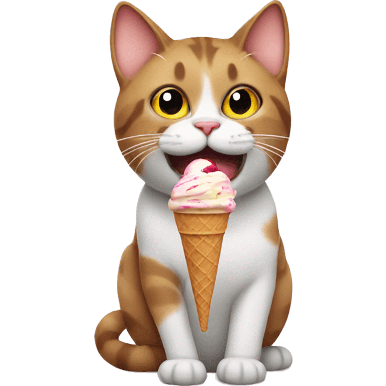 Cat with ice cream emoji