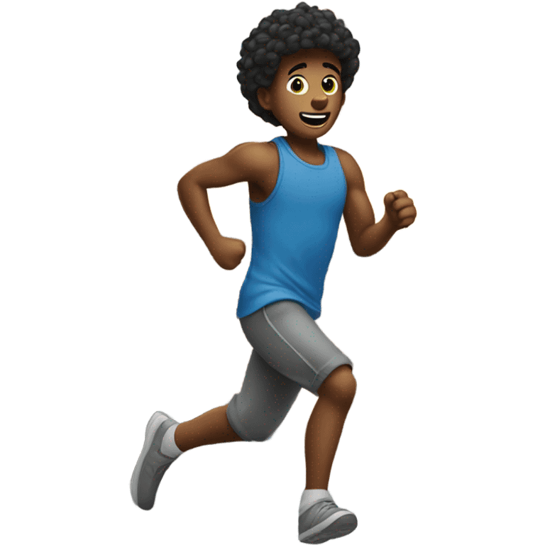 A boy is running in the streets of New York emoji