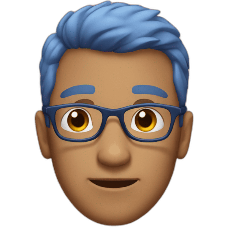 Dad with short blue hair and glasses emoji