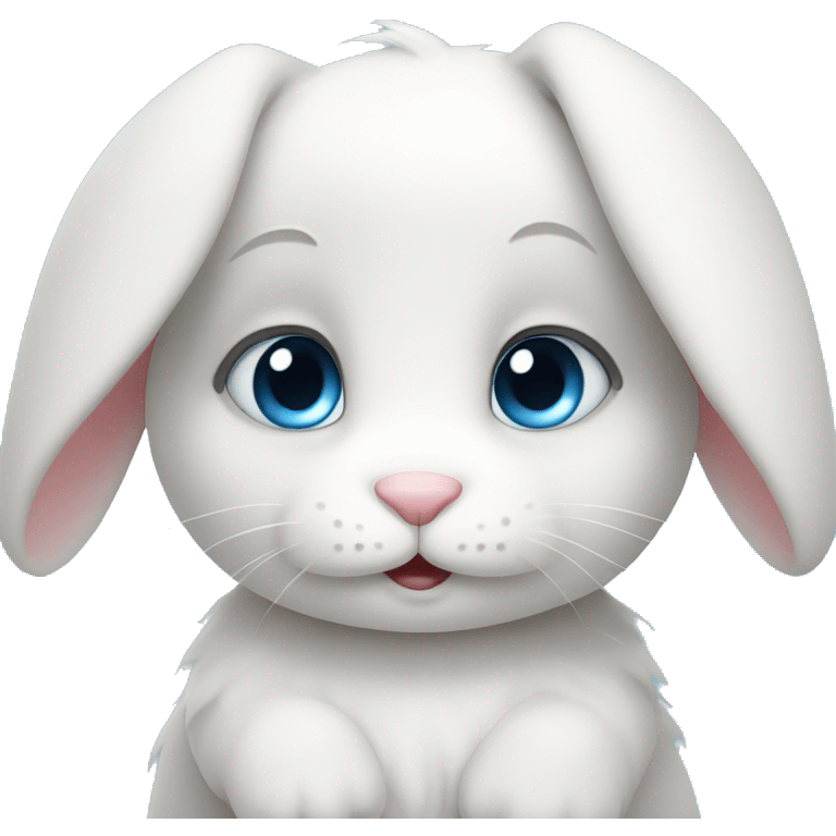 Cute bunny with a blue eyes  emoji