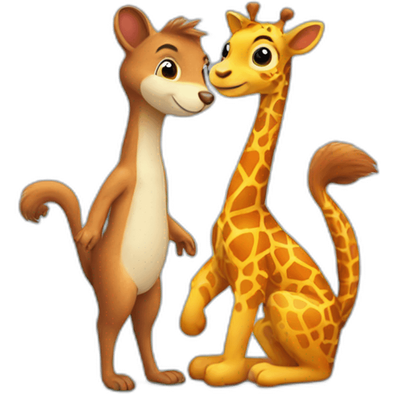 Squirrel and  giraffe in love    emoji