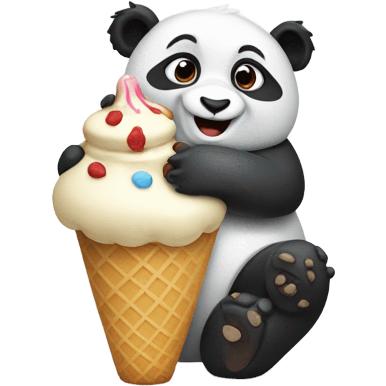 Panda eating ice cream emoji