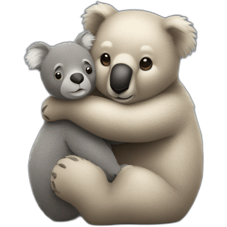 Teddy bear hugging a koala emoji