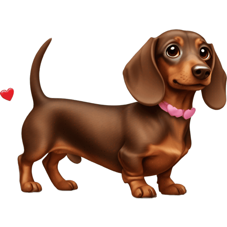 Brown Dachshund as Cupid  emoji