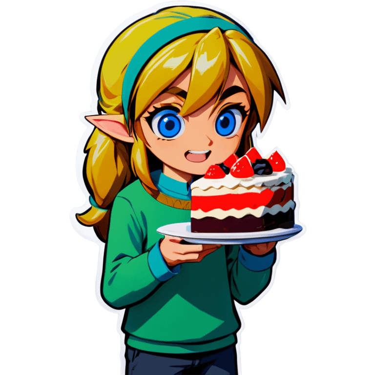 Link eating cake  emoji