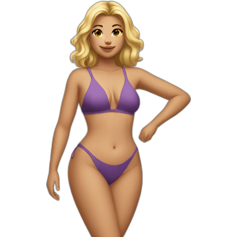 Slim-Thicc caucasian woman swimsuit posing emoji