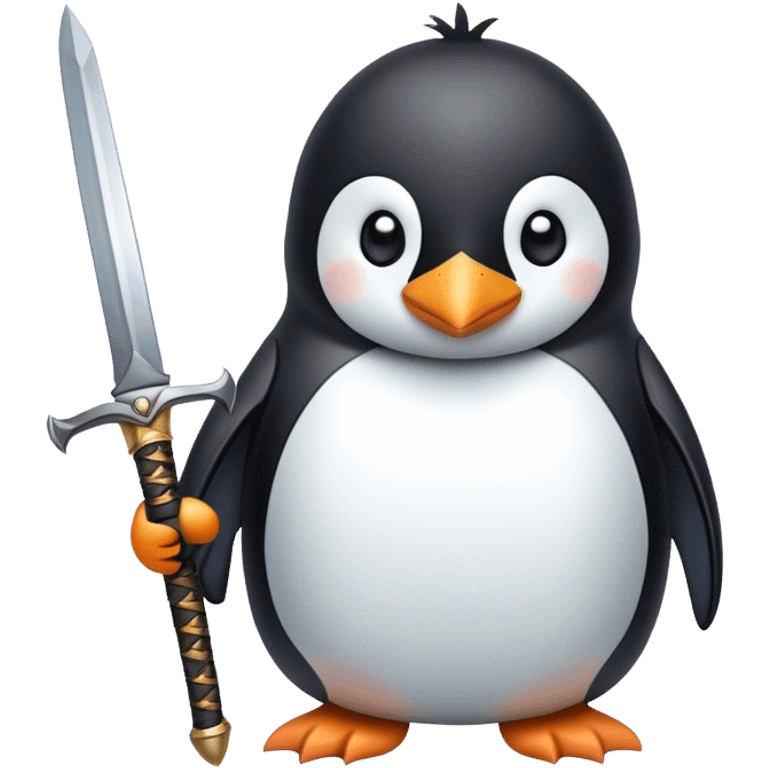 Pinguin with sword emoji