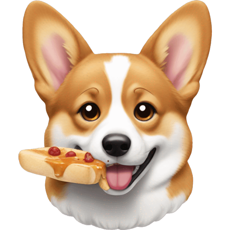 Corgi eating emoji