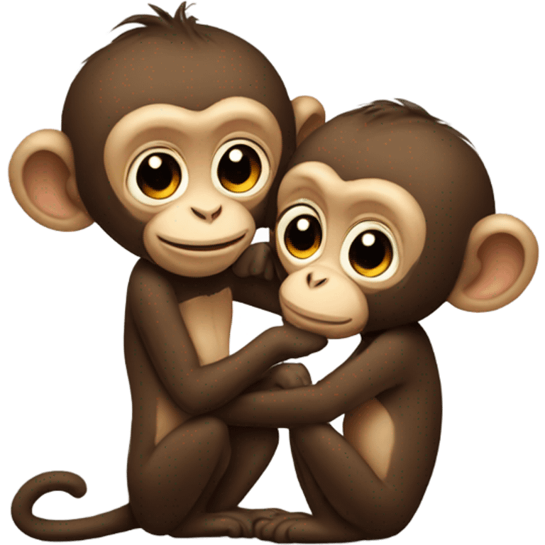 monkeys in love  emoji