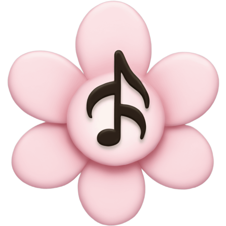 Pale pink music note with pale pink flower  emoji