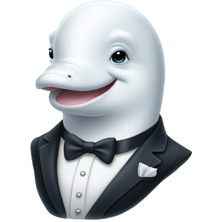 Beluga whale wearing a tuxedo  emoji