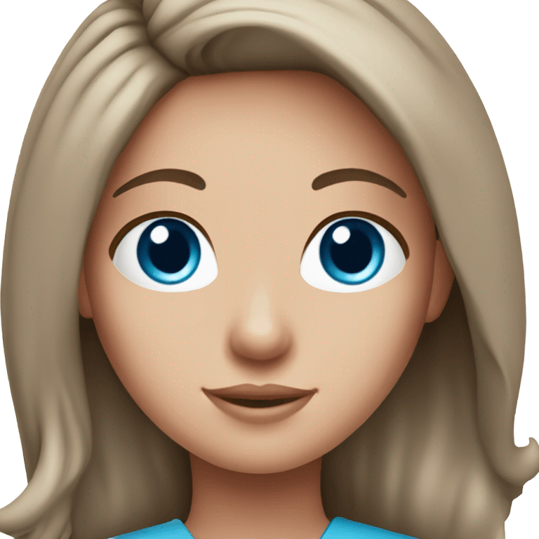 pretty blue-eyed brunette nurse with long hair in pink scrubs emoji