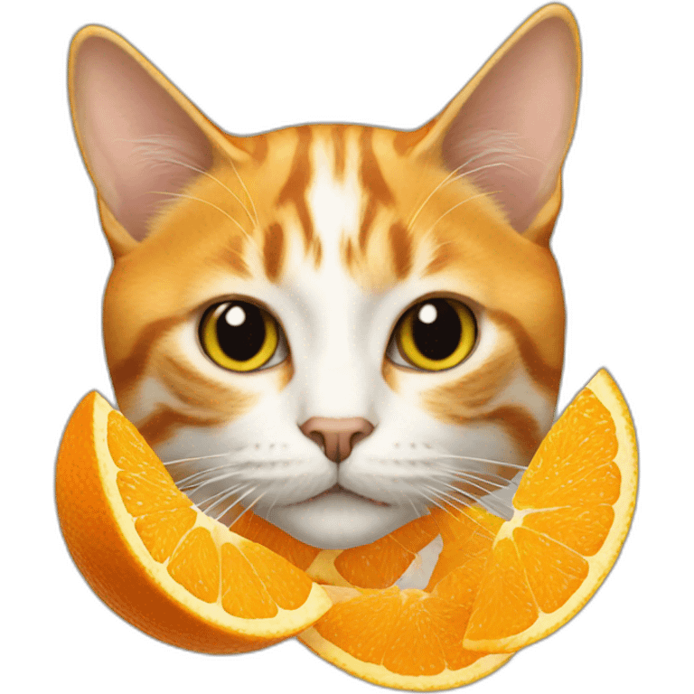 Cat made from oranges emoji