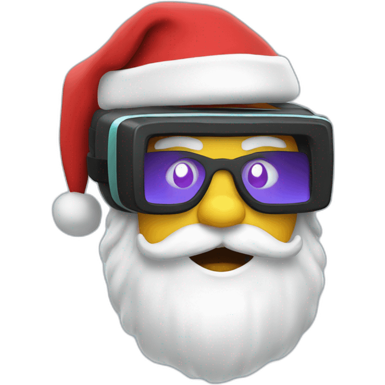 Santa in sleigh in vr headset emoji