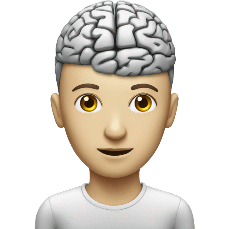 Human with brain  from artificial intelligence  emoji