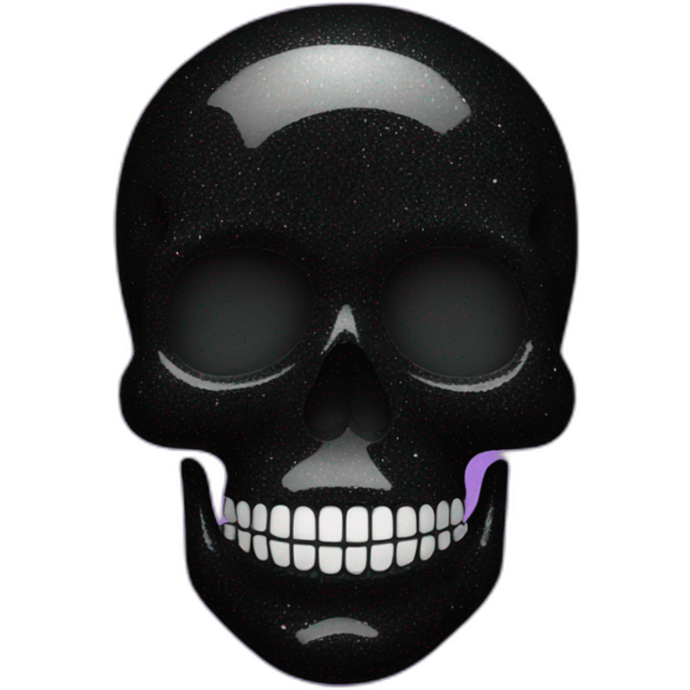 Black glitter skull emoji