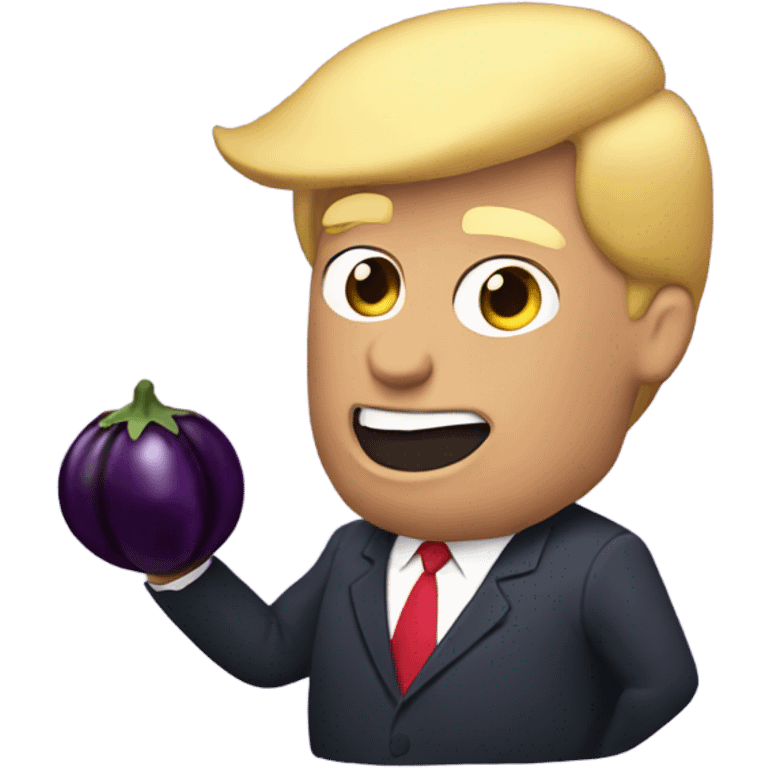 Donald trump eating eggplant emoji