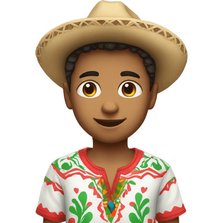 A cute boy wearing a cute mexican shirt emoji