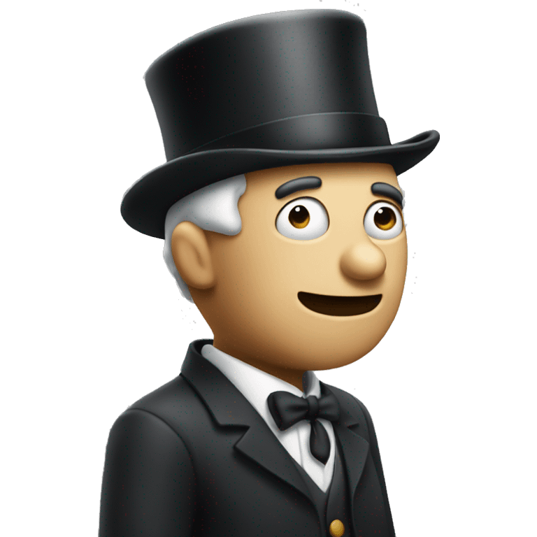 Man wearing bowler hat insulting mime  emoji