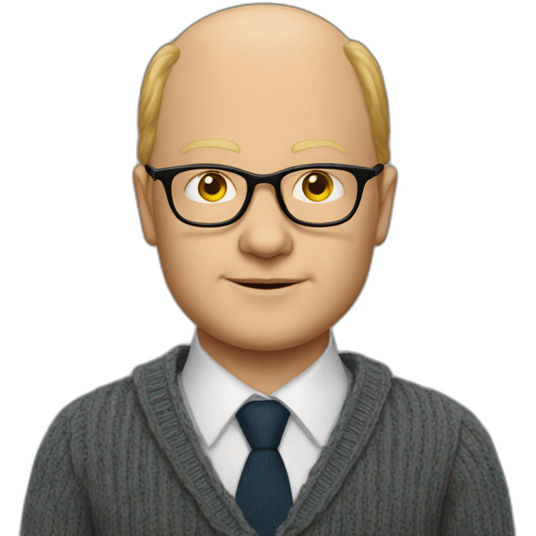 Mark Proksch with glasses,tie and sweater emoji