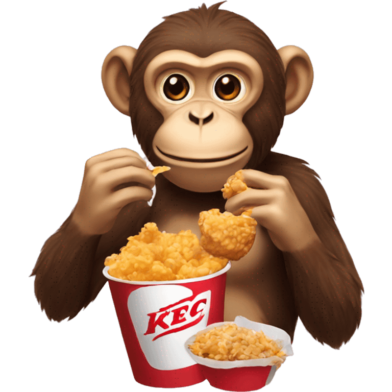 Monkey eating KFC emoji