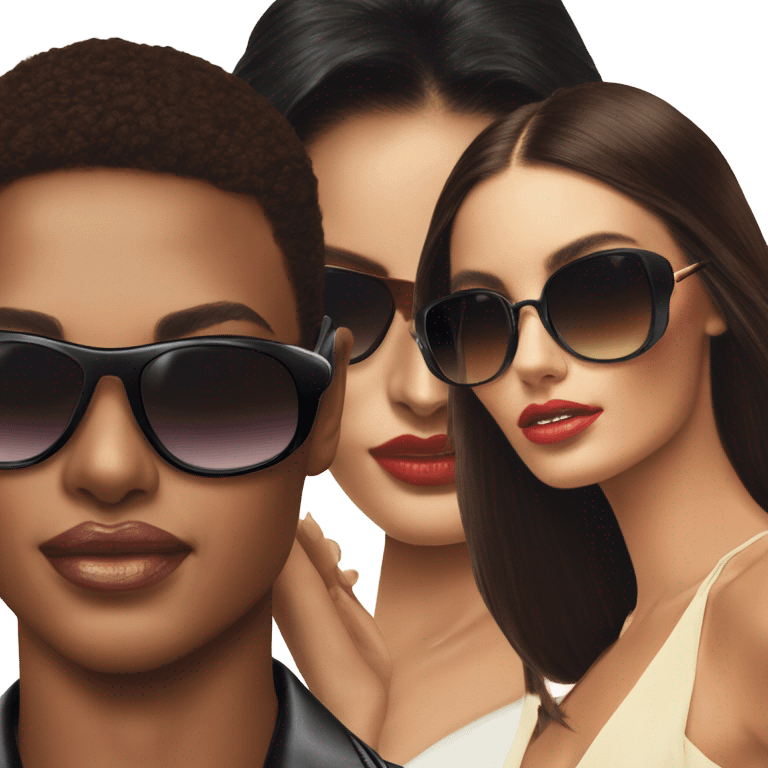 Tony Montana sunglasses with 3 beautiful models emoji