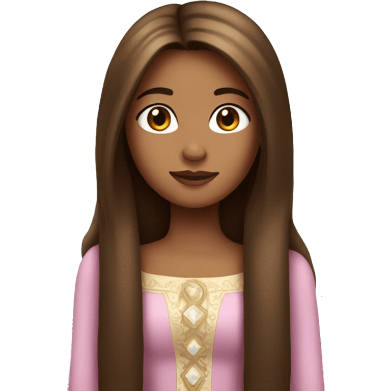 Princess with brown long straight hair  emoji