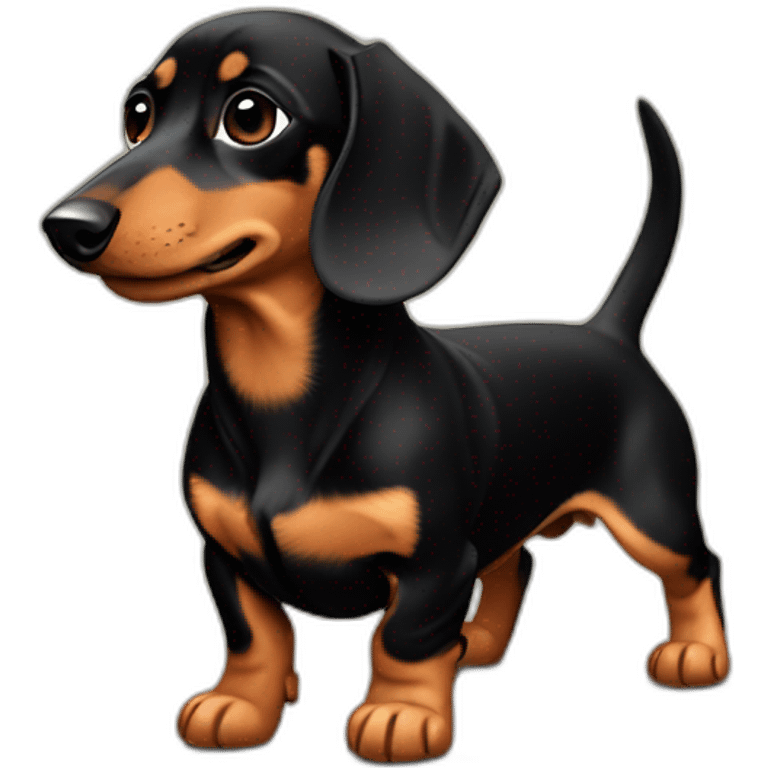 Black and tan mini Dachshund emoji