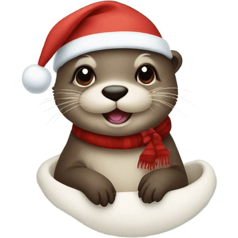 Christmas Otter emoji