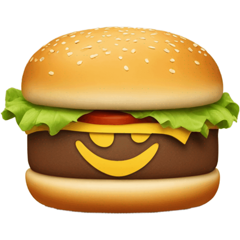 Smiling Burger bun with hands and feet emoji