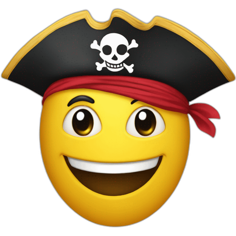 Smiley avec drapeau pirate dans les yeux emoji