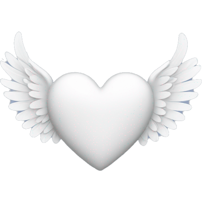 white heart with angel wings emoji