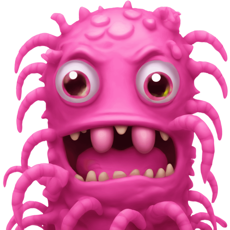 monster with pink worms emoji