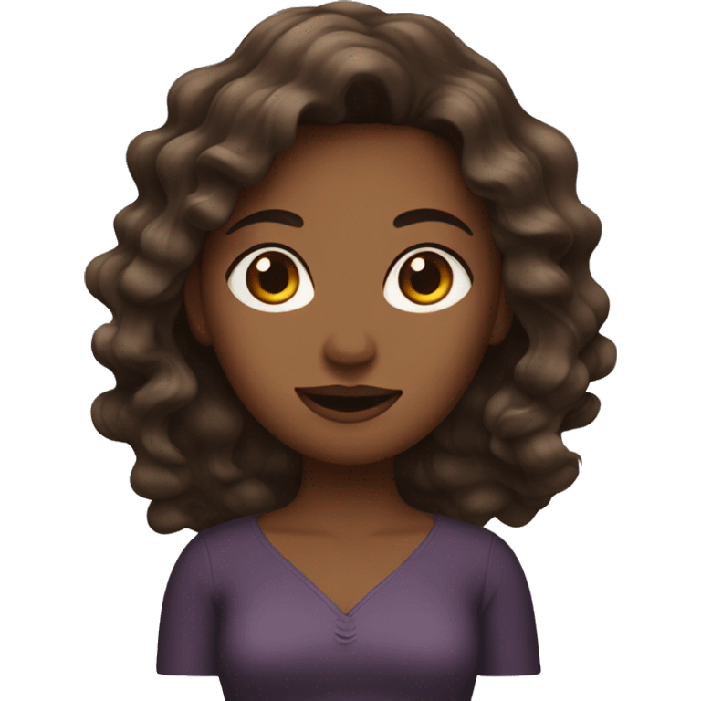 woman with waves and brown skin emoji