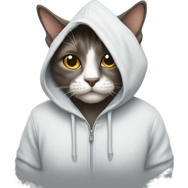 Cat wearing a hoodie  emoji