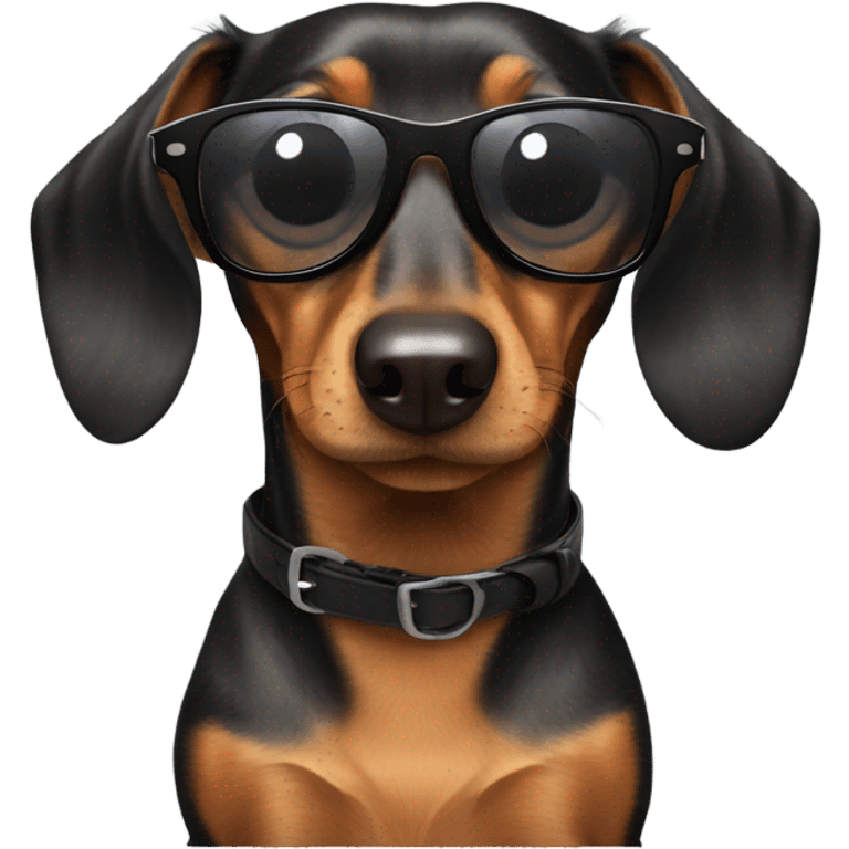 Daschund wearing sunglasses emoji