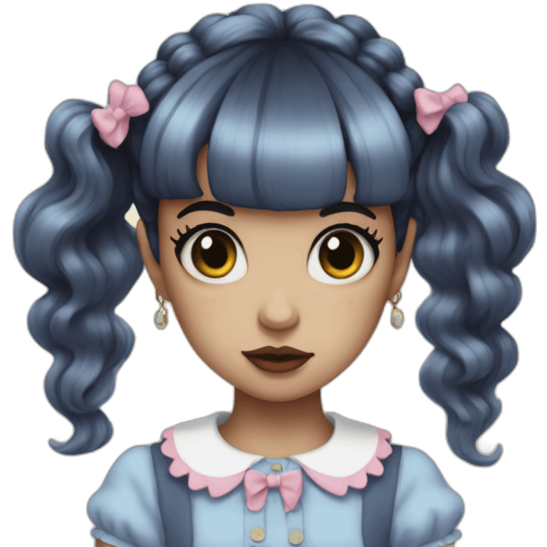 Melanie martinez with half of her hair black emoji