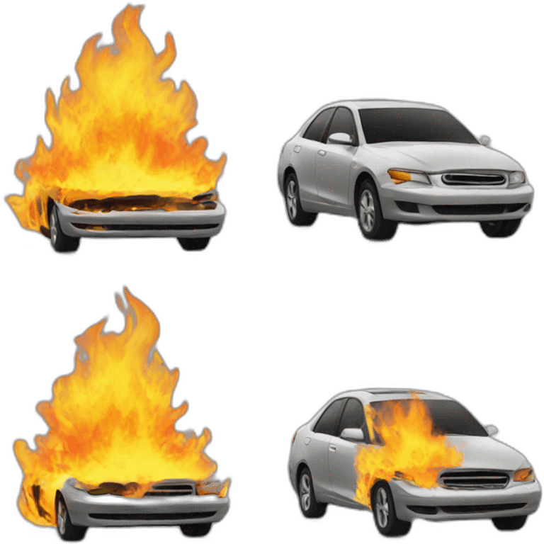 Car on fire emoji