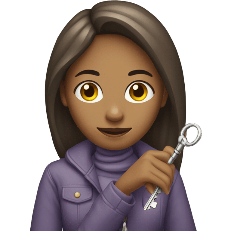 woman holding housekey emoji