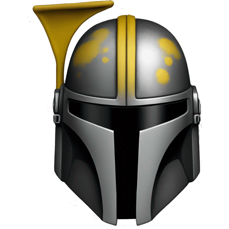 Mandalorian helmet black and yellow with antenna emoji